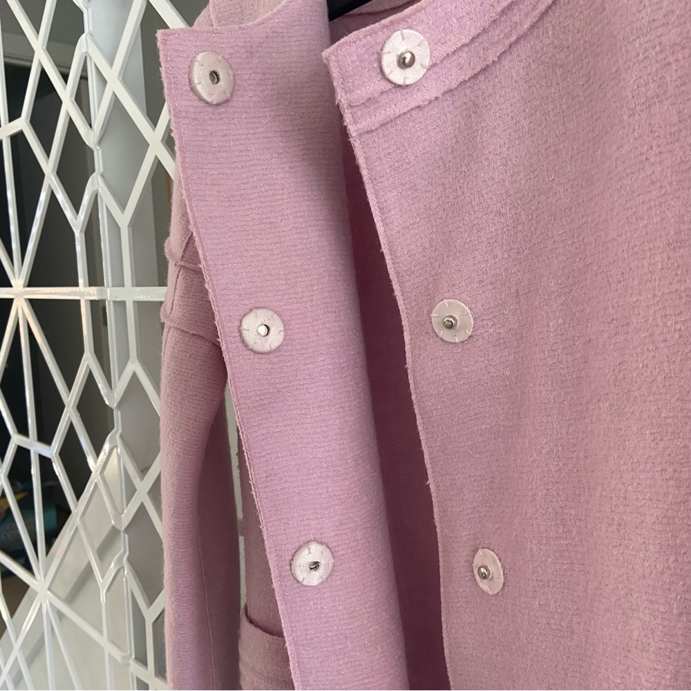 Sentaler Alpaca Wool Coat XS Pink Lightweight Coat Luxury Designer EUC - Picture 5 of 10